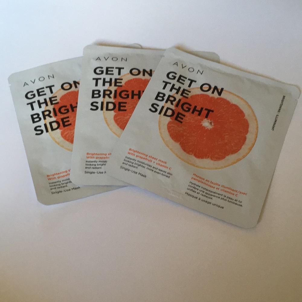 COPY - AVON Get On The Bright Side sheet mask, 3 pack